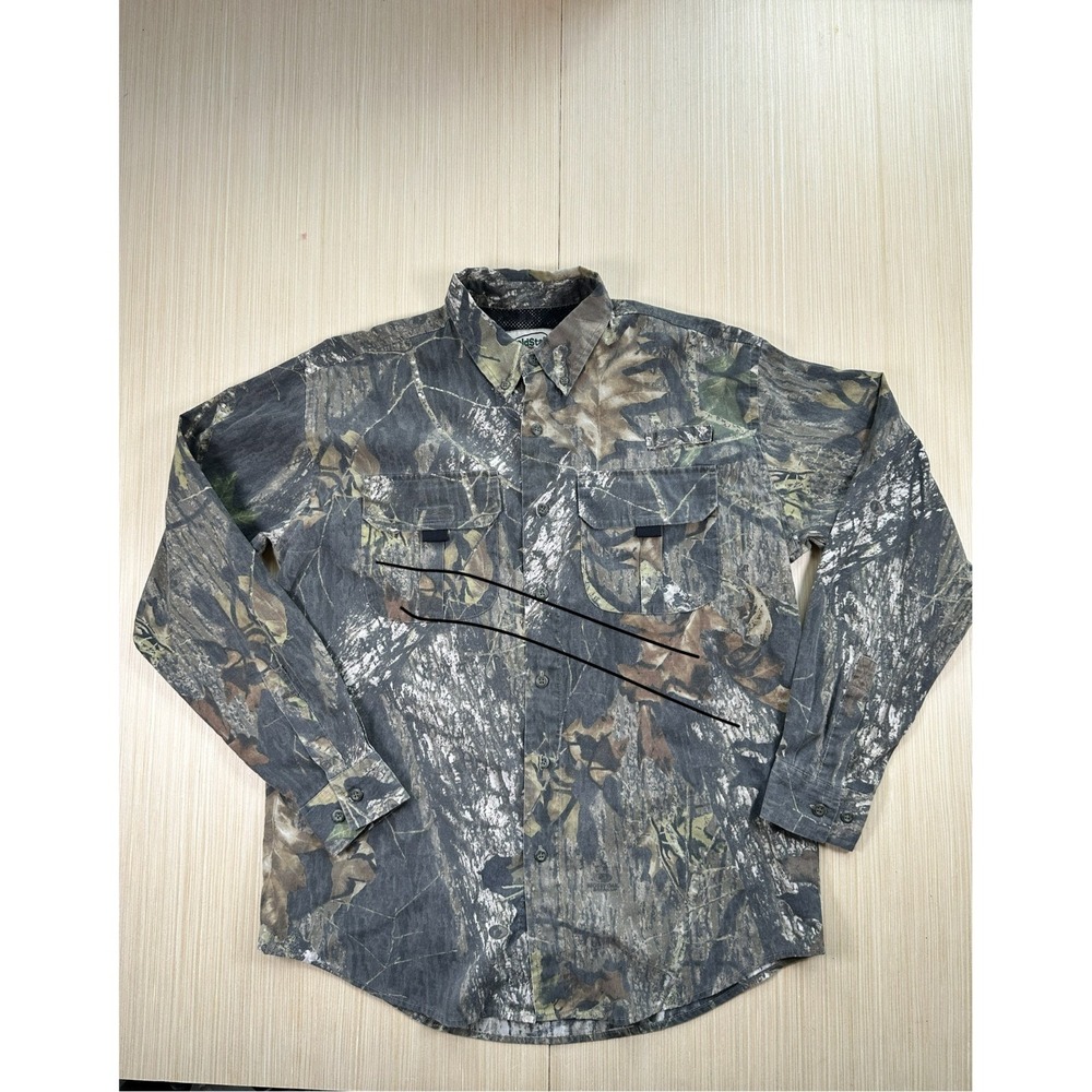 Field Staff by Mossy Oak Apparel Shirt‎ Mens Medium Camouflage Hunting Button-Up